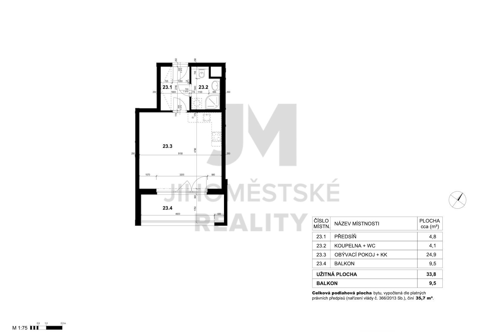 PRODEJ BYTU 1+kk S LODŽIÍ A GAR. STÁNÍM, Losenická, Praha 10 - Uhříněves