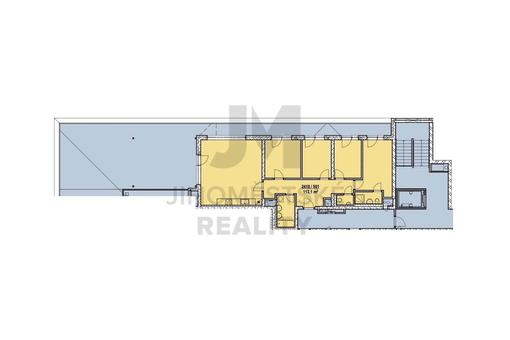 NÁJEM BYTU 5+kk S TERASOU A GAR. STÁNÍM, Knovízská, Praha 4 - Chodov